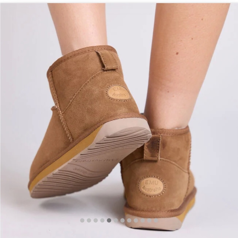Emu Australia Stinger Micro Women's Shearling Lined Ankle Boots - Chestnut 7 - Picture 3 of 7